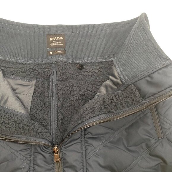 PrAna quilted winter puffer skirt with thick high pile fleece lining women’s M - Picture 4 of 12